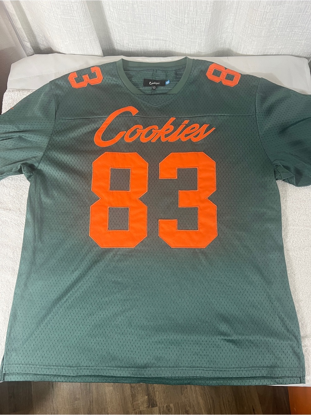 Cookies Men’s Green Mesh Jersey with Orange Details - 83 SIZE 2X